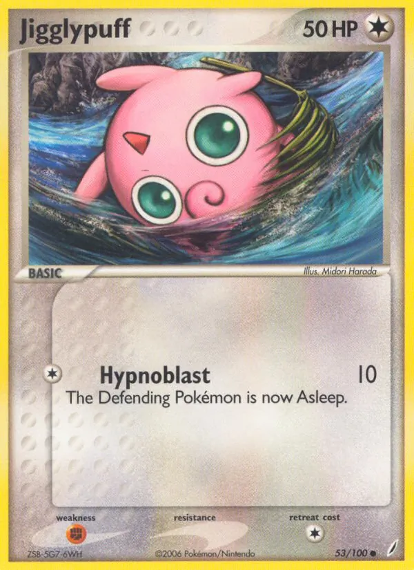 Carta Jigglypuff, número 53/100 da coleção Crystal Guardians