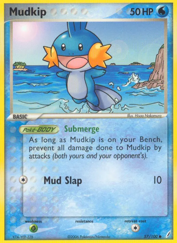 Carta Mudkip, número 57/100 da coleção Crystal Guardians