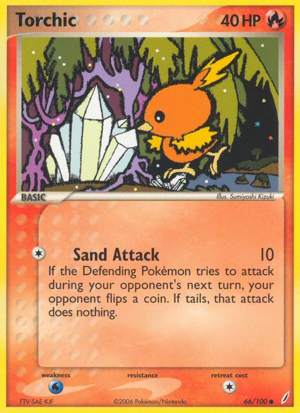 Carta Torchic, número 66/100 da coleção Crystal Guardians