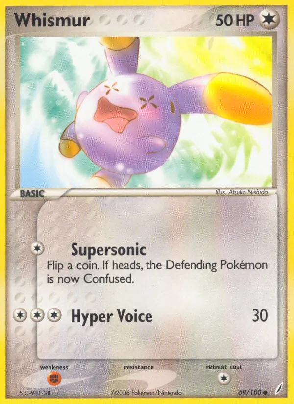 Carta Whismur, número 69/100 da coleção Crystal Guardians