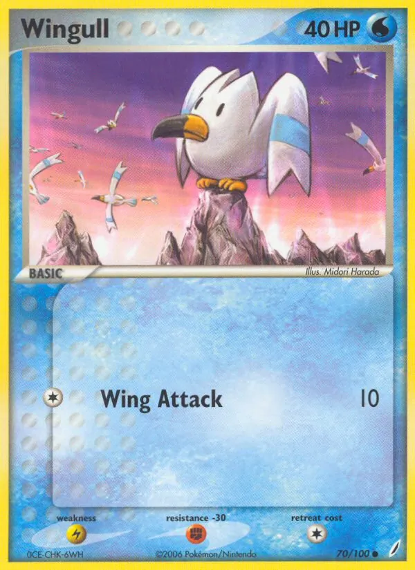 Carta Wingull, número 70/100 da coleção Crystal Guardians