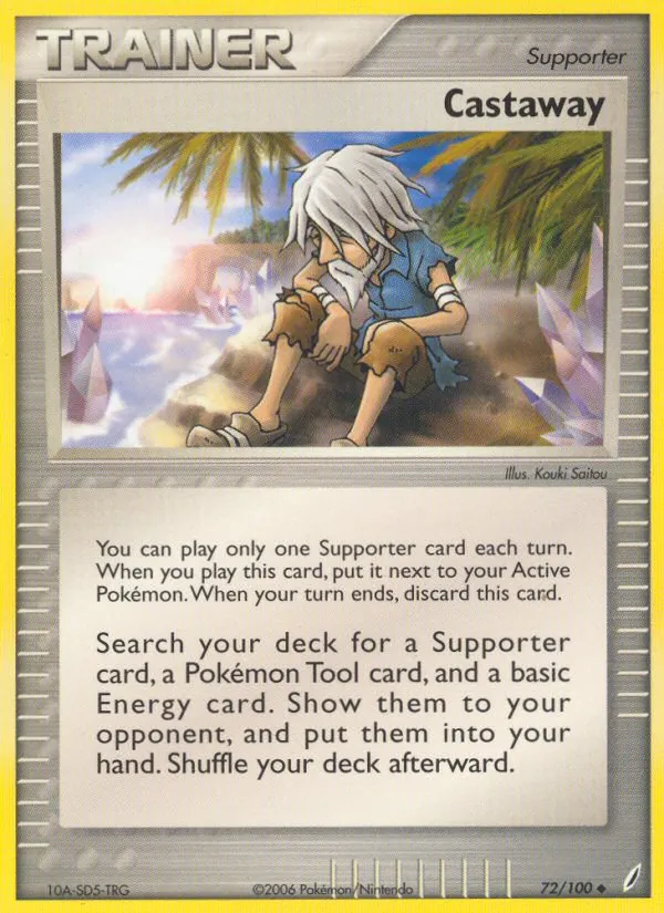 Carta Castaway, número 72/100 da coleção Crystal Guardians