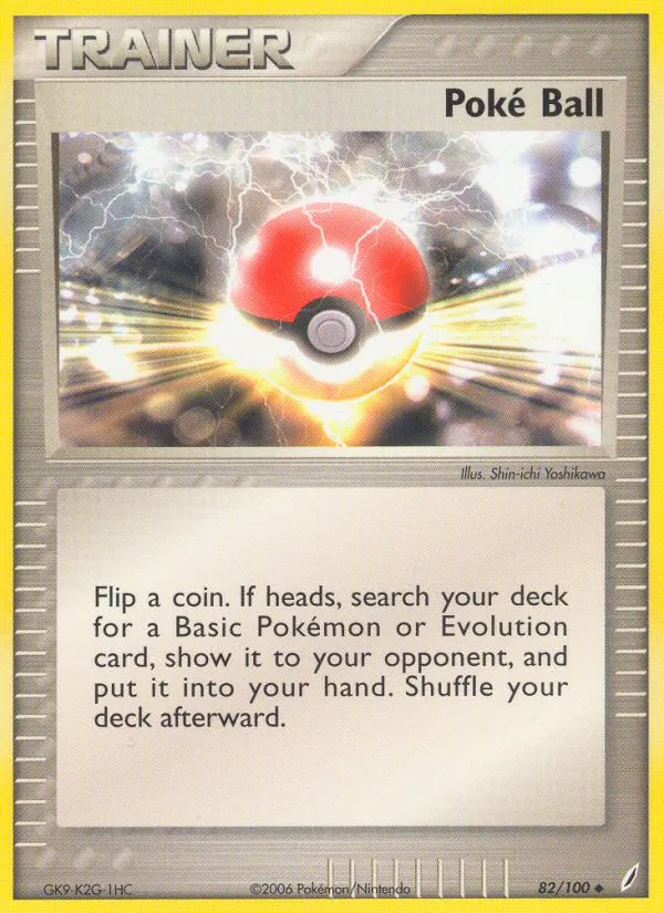 Carta Poké Ball, número 82/100 da coleção Crystal Guardians