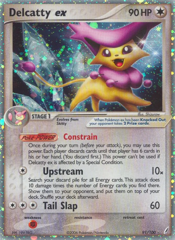 Carta Delcatty ex, número 91/100 da coleção Crystal Guardians