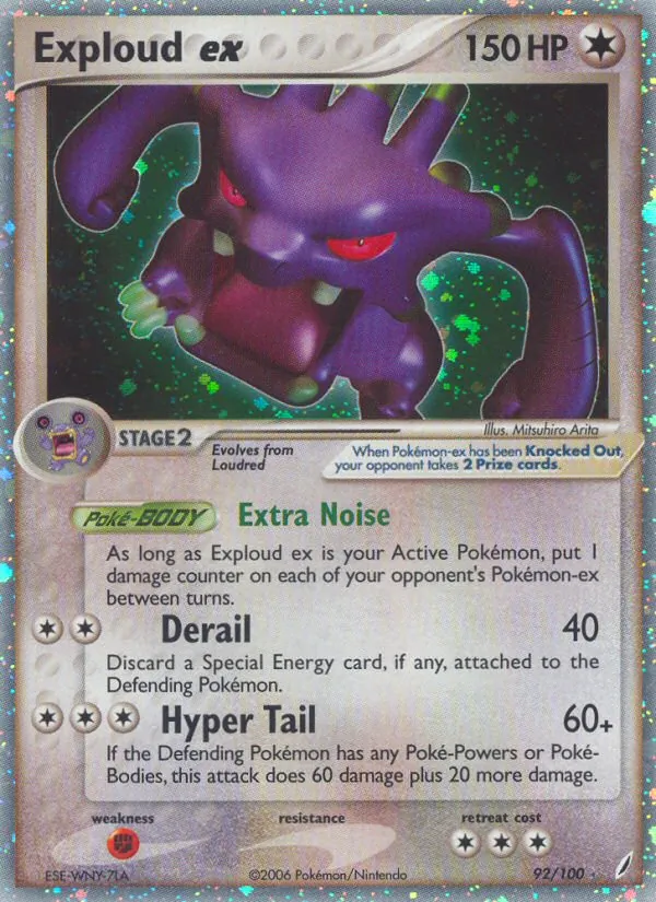Carta Exploud ex, número 92/100 da coleção Crystal Guardians