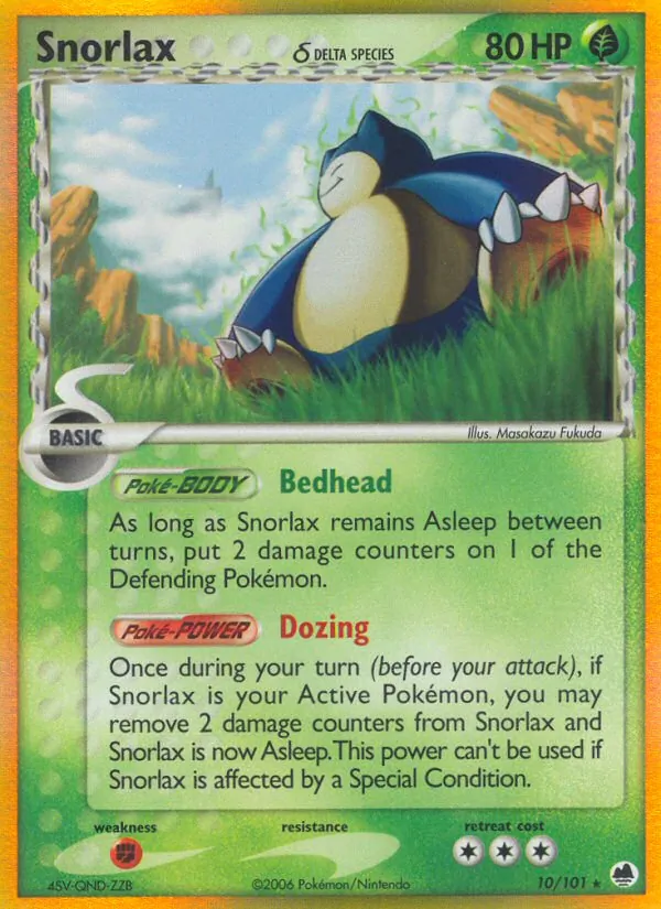 Carta Snorlax δ, número 10/101 da coleção Dragon Frontiers