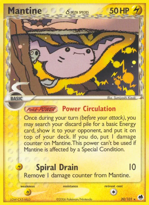 Carta Mantine δ, número 20/101 da coleção Dragon Frontiers