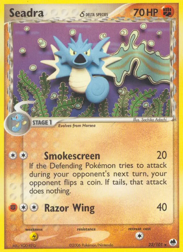 Carta Seadra δ, número 22/101 da coleção Dragon Frontiers