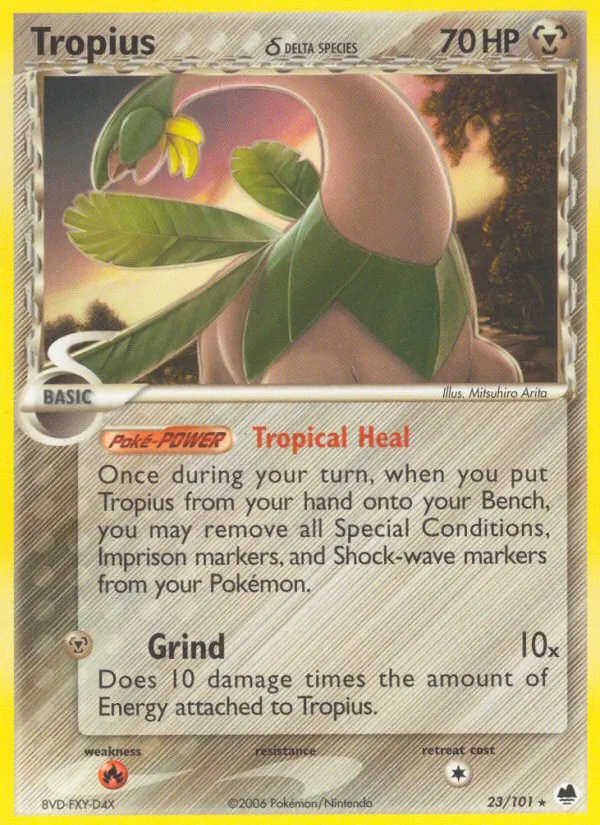 Carta Tropius δ, número 23/101 da coleção Dragon Frontiers