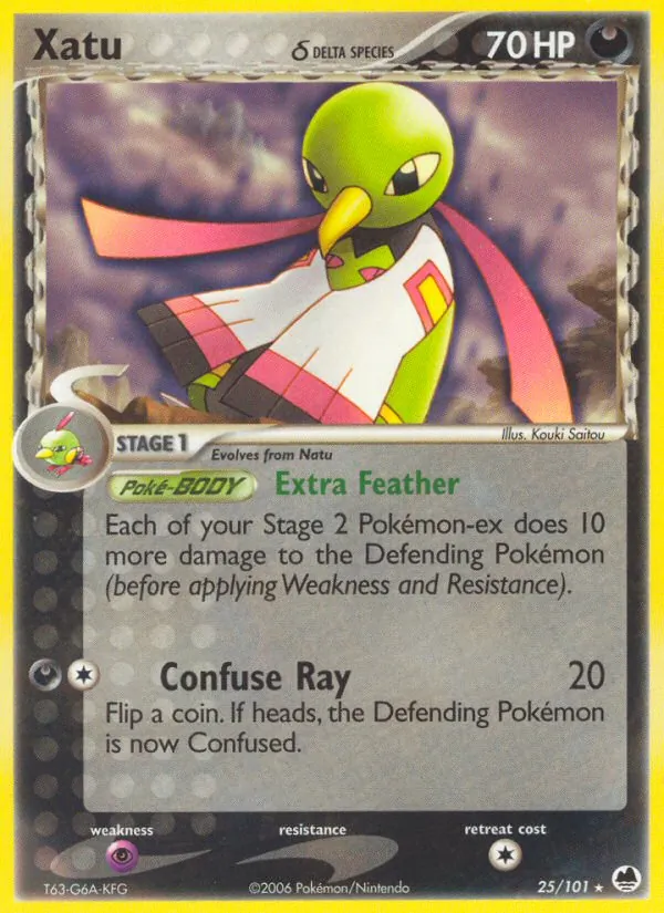 Carta Xatu δ, número 25/101 da coleção Dragon Frontiers