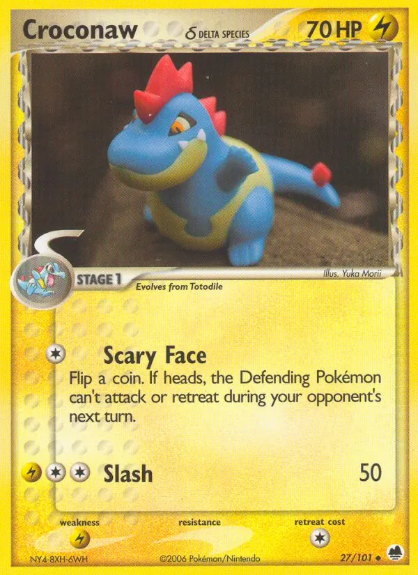 Carta Croconaw δ, número 27/101 da coleção Dragon Frontiers