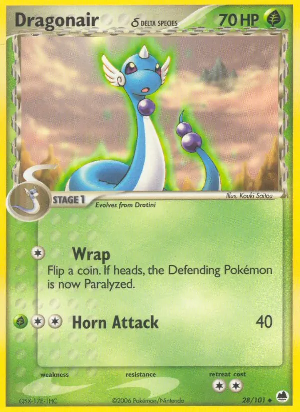 Carta Dragonair δ, número 28/101 da coleção Dragon Frontiers