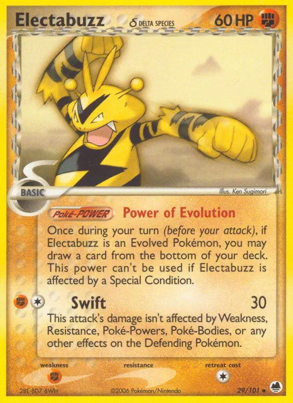 Carta Electabuzz δ, número 29/101 da coleção Dragon Frontiers
