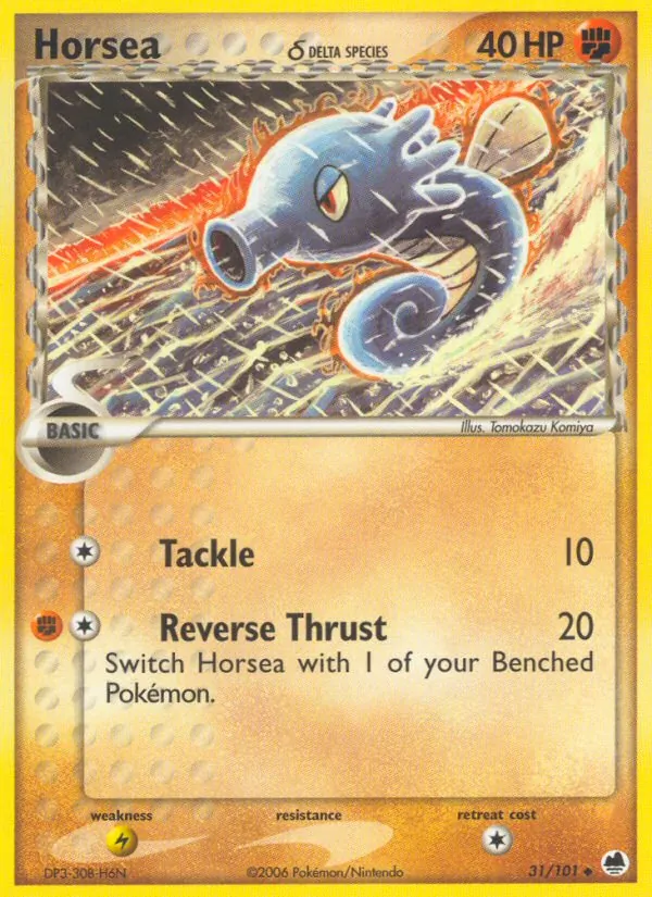 Carta Horsea δ, número 31/101 da coleção Dragon Frontiers
