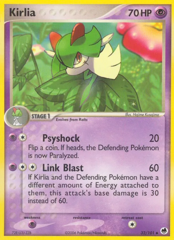 Carta Kirlia, número 32/101 da coleção Dragon Frontiers