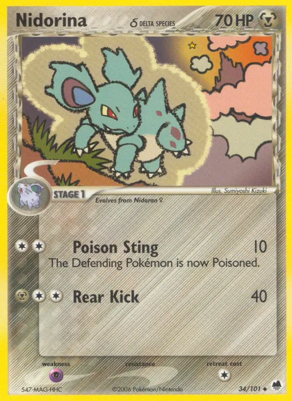Carta Nidorina δ, número 34/101 da coleção Dragon Frontiers