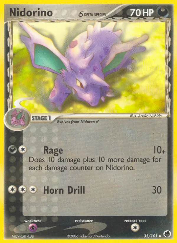 Carta Nidorino δ, número 35/101 da coleção Dragon Frontiers