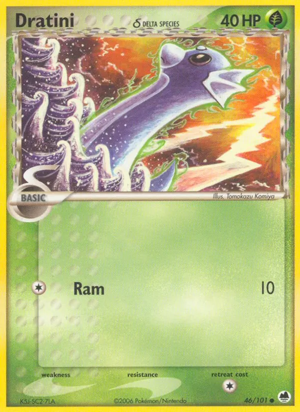 Carta Dratini δ, número 46/101 da coleção Dragon Frontiers