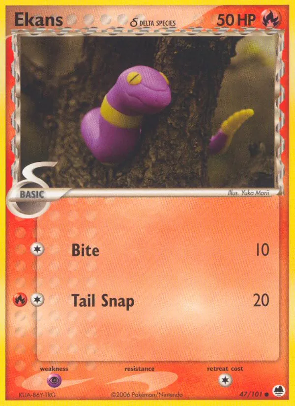 Carta Ekans δ, número 47/101 da coleção Dragon Frontiers