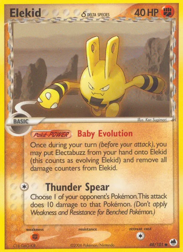 Carta Elekid δ, número 48/101 da coleção Dragon Frontiers