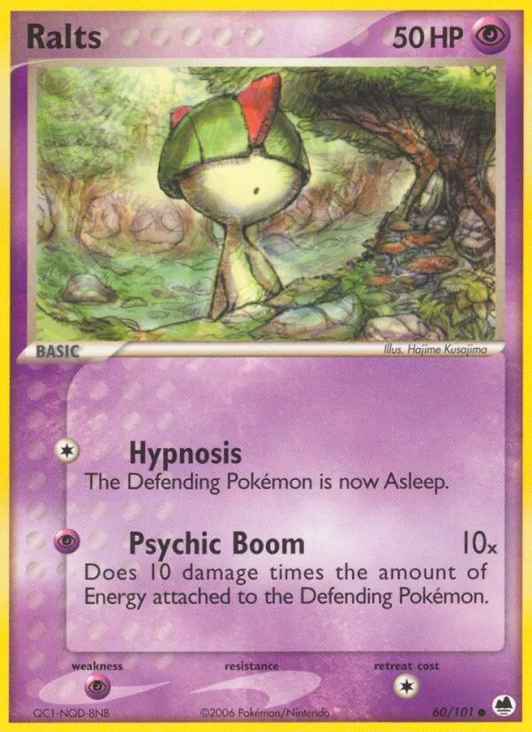 Carta Ralts, número 60/101 da coleção Dragon Frontiers