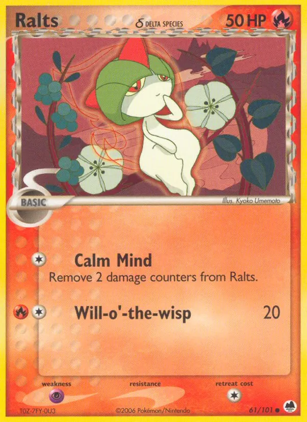 Carta Ralts δ, número 61/101 da coleção Dragon Frontiers