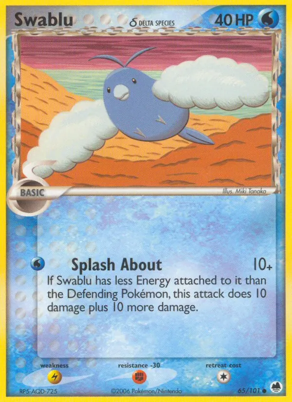 Carta Swablu δ, número 65/101 da coleção Dragon Frontiers