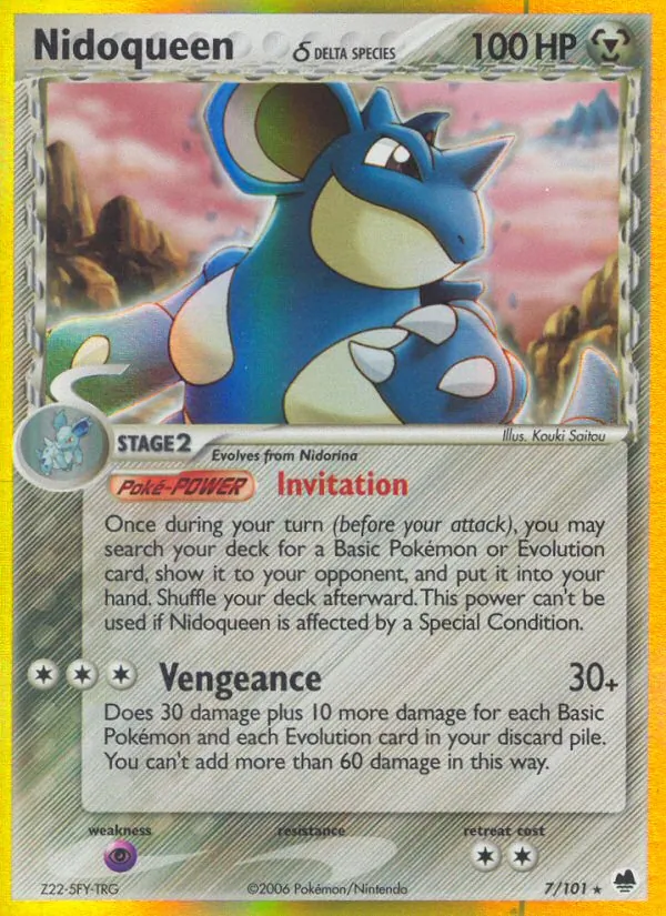 Carta Nidoqueen δ, número 7/101 da coleção Dragon Frontiers