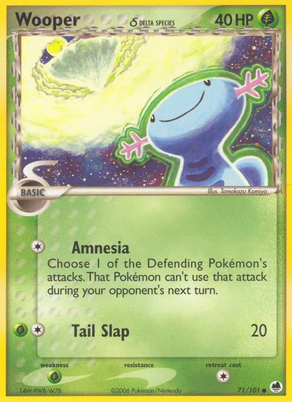 Carta Wooper δ, número 71/101 da coleção Dragon Frontiers