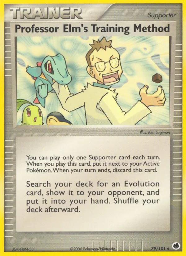 Carta Professor Elm's Training Method, número 79/101 da coleção Dragon Frontiers