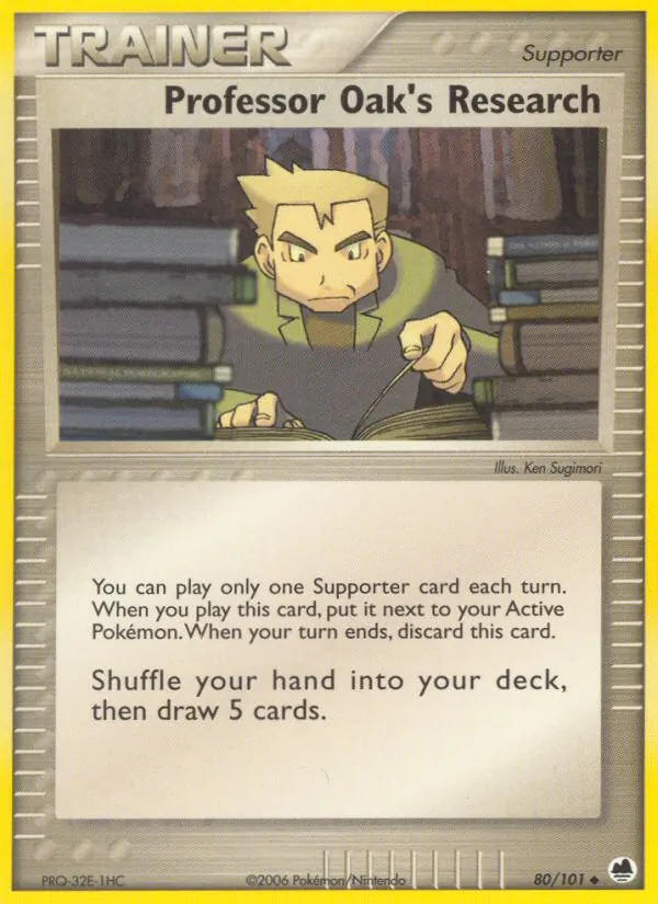 Carta Professor Oak's Research, número 80/101 da coleção Dragon Frontiers