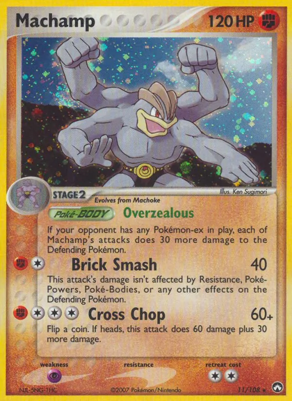 Carta Machamp, número 11/108 da coleção Power Keepers