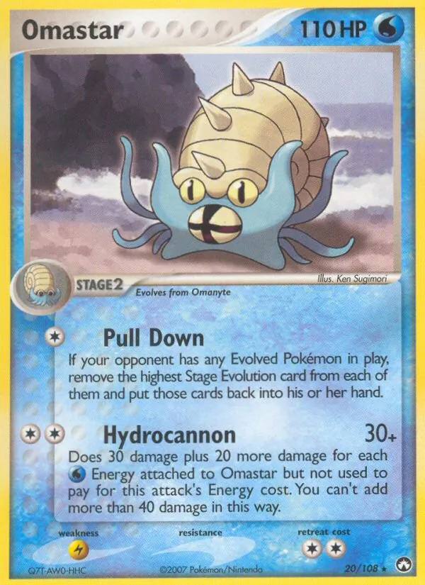 Carta Omastar, número 20/108 da coleção Power Keepers