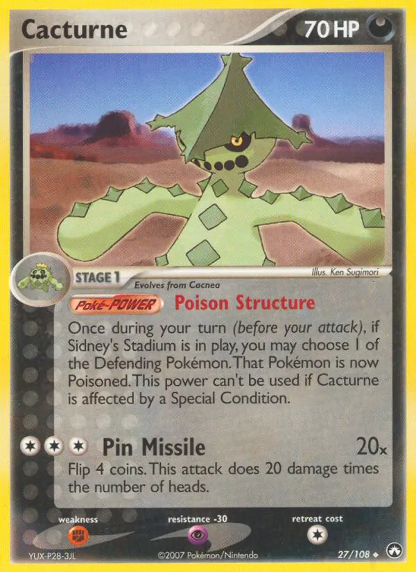 Carta Cacturne, número 27/108 da coleção Power Keepers