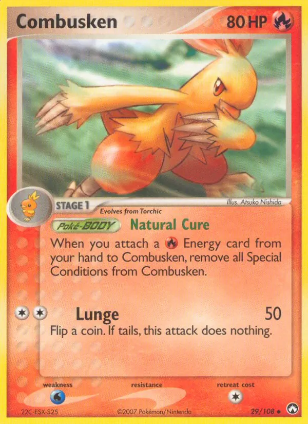 Carta Combusken, número 29/108 da coleção Power Keepers