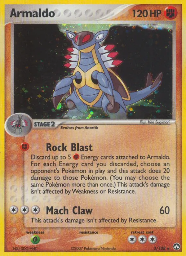 Carta Armaldo, número 3/108 da coleção Power Keepers