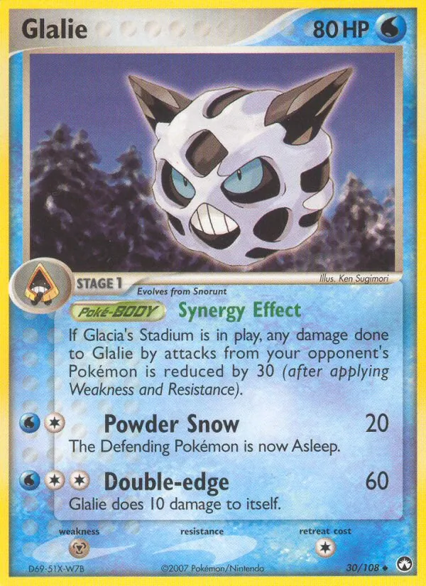 Carta Glalie, número 30/108 da coleção Power Keepers