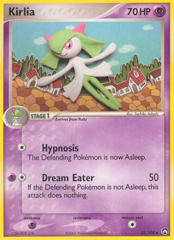 Carta Kirlia, número 31/108 da coleção Power Keepers