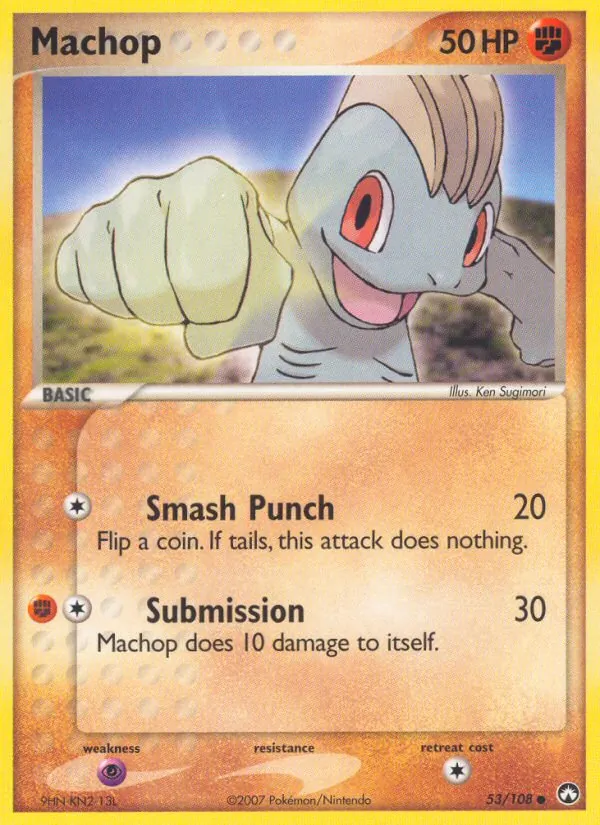 Carta Machop, número 53/108 da coleção Power Keepers