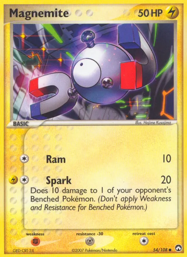 Carta Magnemite, número 54/108 da coleção Power Keepers