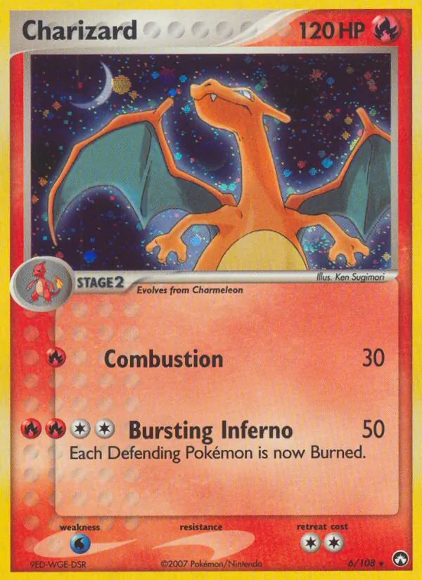 Carta Charizard, número 6/108 da coleção Power Keepers