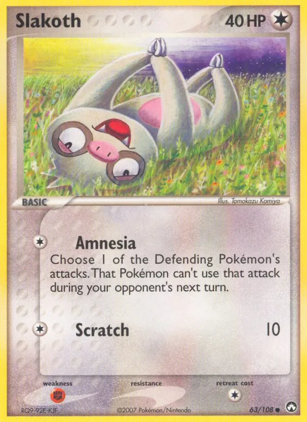 Carta Slakoth, número 63/108 da coleção Power Keepers