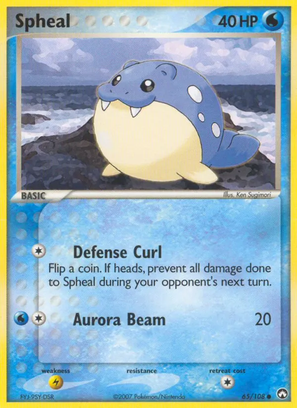 Carta Spheal, número 65/108 da coleção Power Keepers