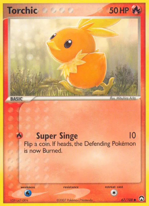 Carta Torchic, número 67/108 da coleção Power Keepers