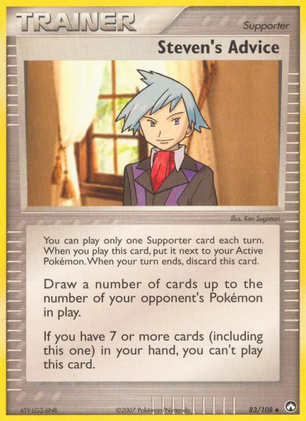 Carta Steven's Advice, número 83/108 da coleção Power Keepers