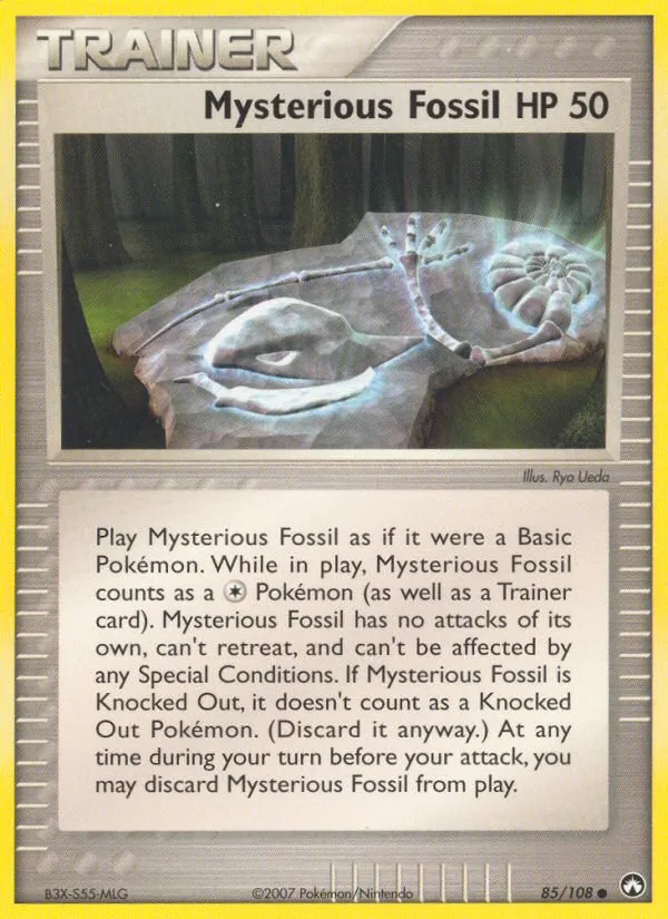 Carta Mysterious Fossil, número 85/108 da coleção Power Keepers