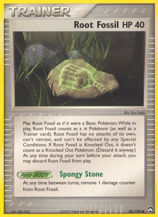 Carta Root Fossil, número 86/108 da coleção Power Keepers