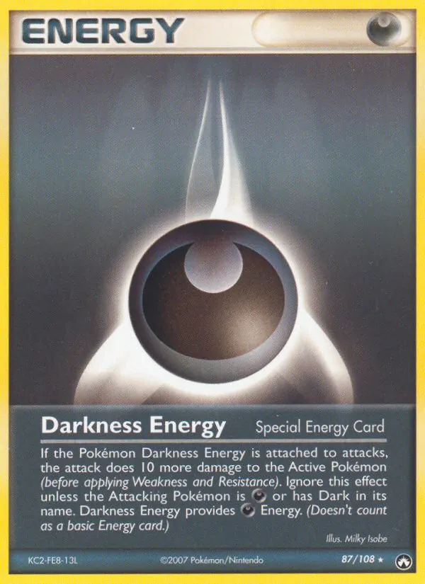 Carta Darkness Energy, número 87/108 da coleção Power Keepers