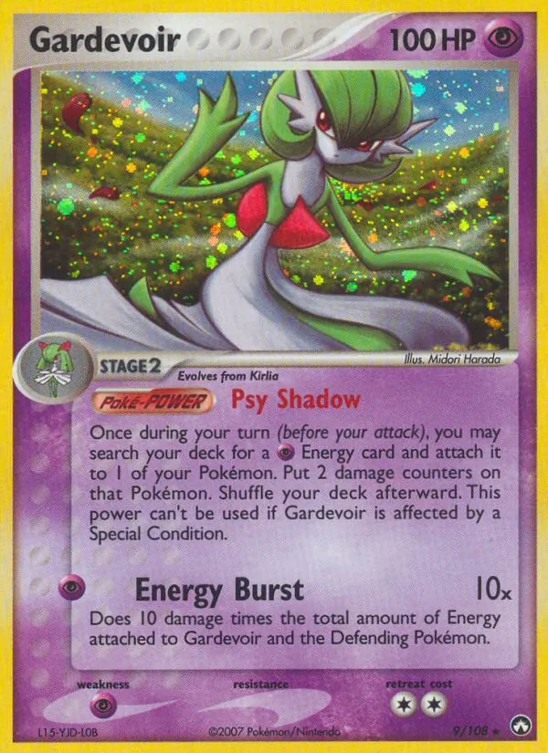 Carta Gardevoir, número 9/108 da coleção Power Keepers