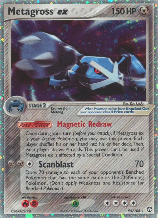 Carta Metagross ex, número 95/108 da coleção Power Keepers